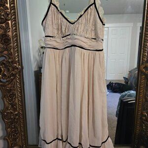 Vintage Forever 21 Cream and black lace babydoll dress
